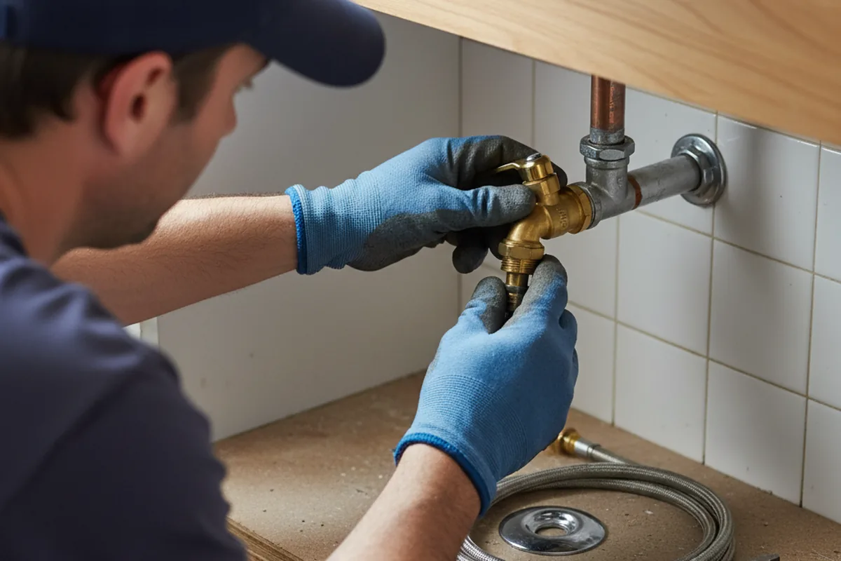 Shutoff valve and fitting work during Emergency Plumbing in Hitchita